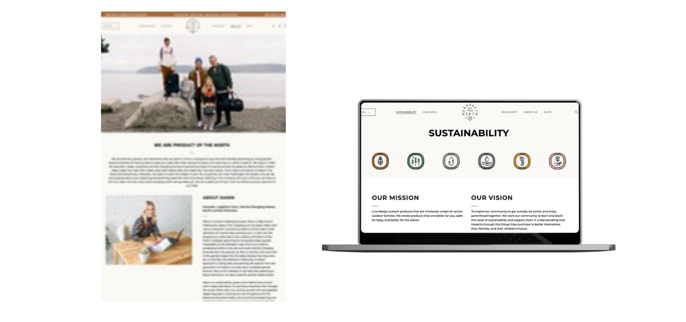 Product of the North website displayed on a desktop computer